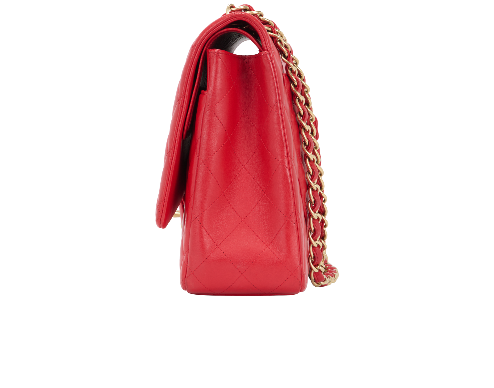 Maxi Classic Double Flap, &pound;4,750, Handbags, Red, Lambskin Leather, Bottom view